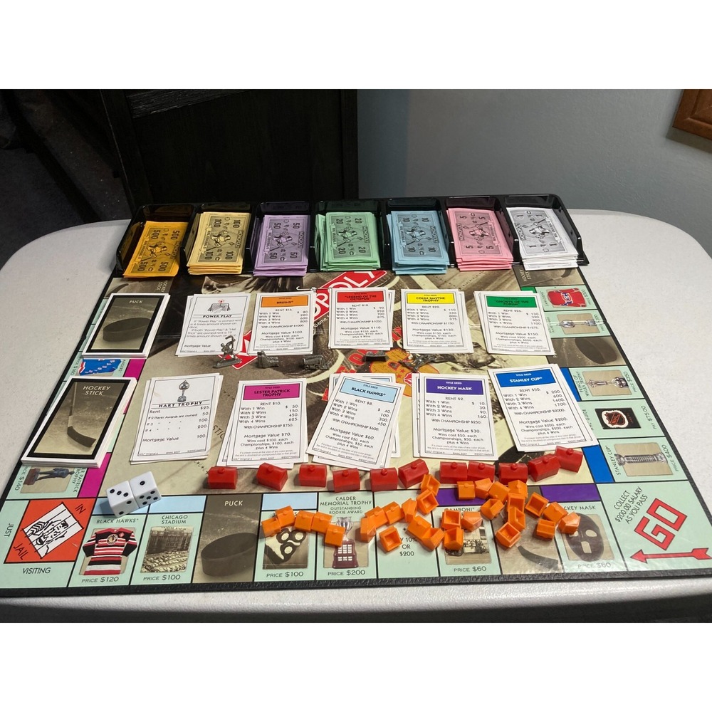 Monopoly NHL Original Six USAOpoly Collectors Edition Game 2001 Incomplete